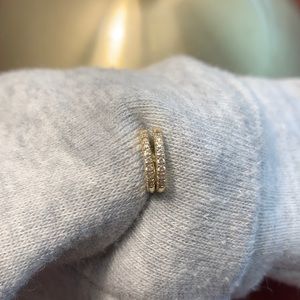 14K Diamont Huggies